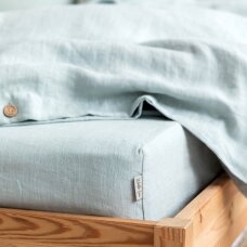 Blue Lace Linen Fitted Sheet