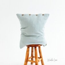 Blue Lace Linen Pillowcase With Buttons