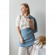 Dusty Blue Linen Cafe Apron