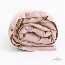 Dusty Rose Linen Duvet Cover With Buttons