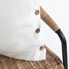 Ivory Linen Pillowcase With Buttons