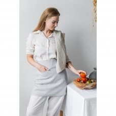 Light Gray Linen Cafe Apron