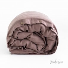 Mauve Taupe Linen Duvet Cover With Buttons