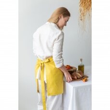 Moss Yellow Linen Cafe Apron