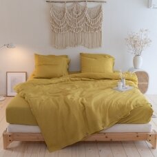 Moss Yellow Linen Duvet Cover Set