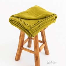 Moss Yellow Linen Flat Sheet