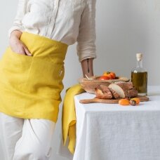 Moss Yellow Linen Tea Towel