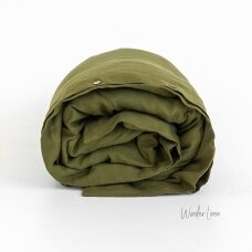 Olive Linen Duvet Cover With Buttons